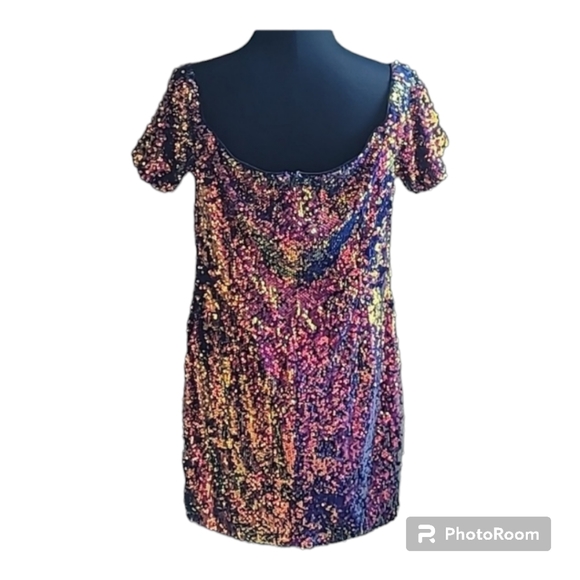 Forever 21 sequin dress 1X mini barbiecore bodycon New Years Party! - Picture 2 of 9